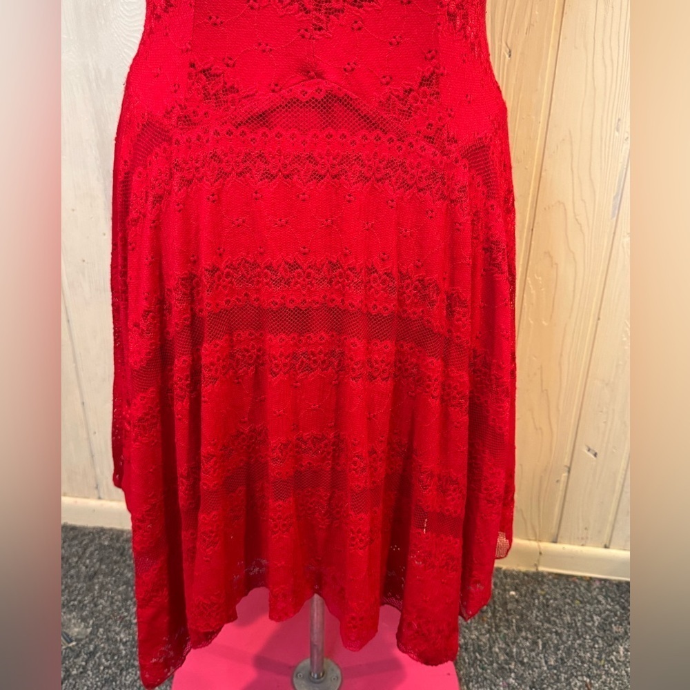 Rabbit Rabbit Rabbit Designs Red Lace Dress, Size 16 - Picture 3 of 10